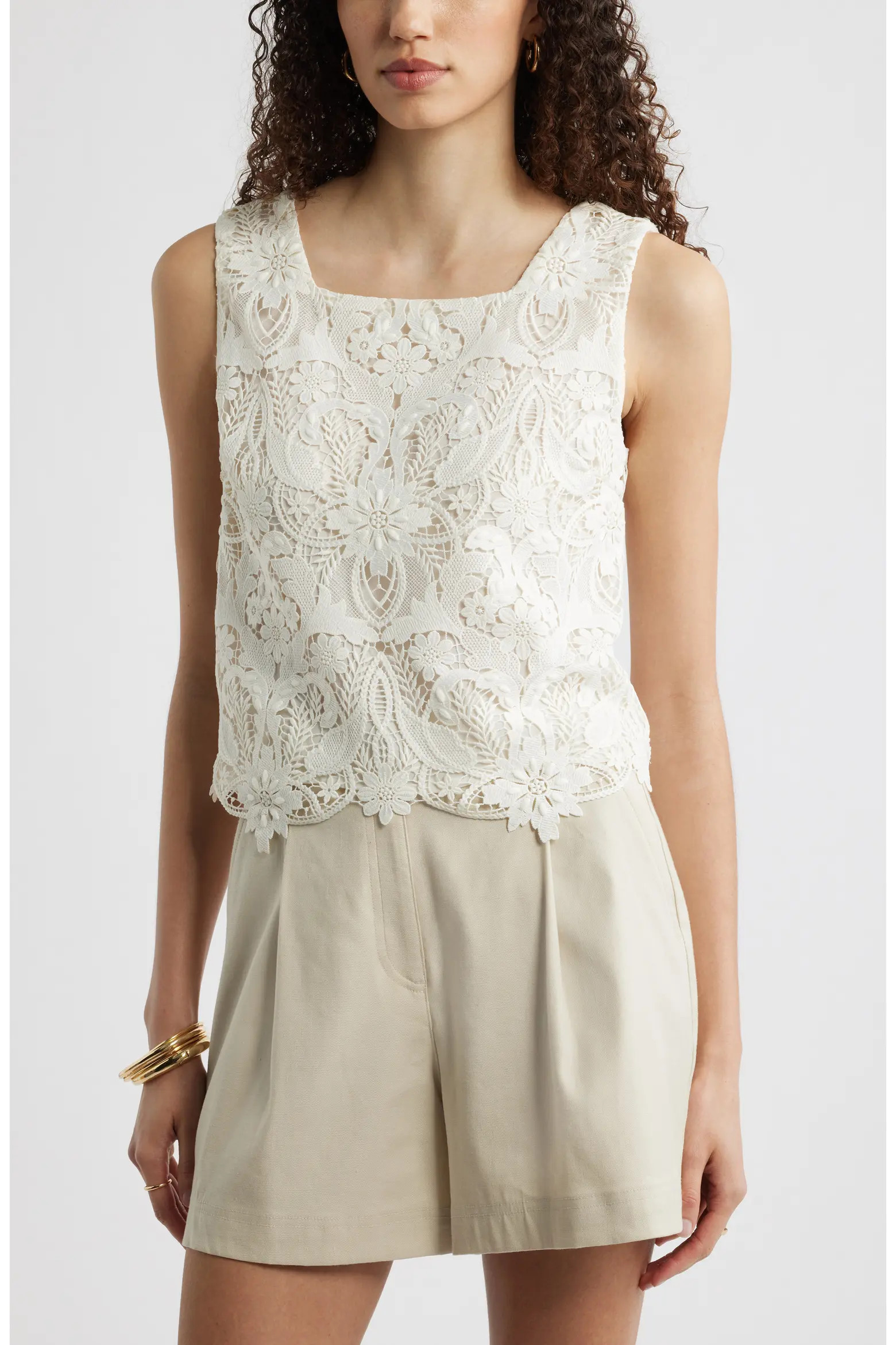 Floral Cutwork Lace Top (Women) | Nordstrom | Nordstrom