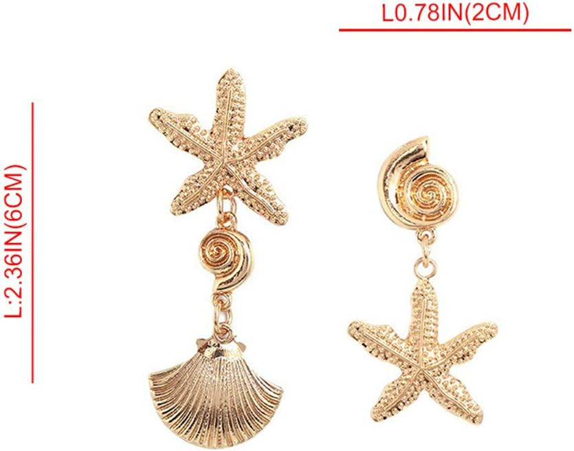 Doubnine Sea Shell Charm Cowrie Earrings Dangle Golden Mermaid Earrings Scallop Beach Retro Chic ... | Amazon (US)