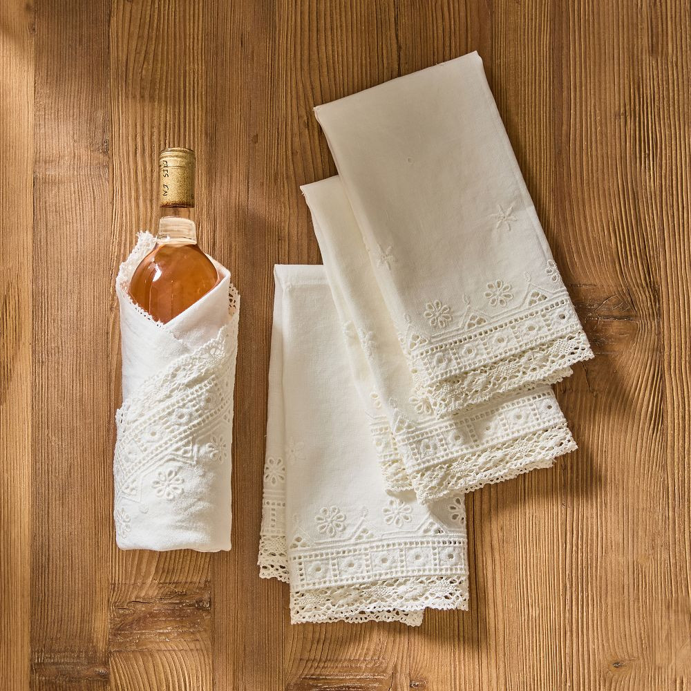 Eyelet Crochet Napkins, Set of 4 | GreenRow