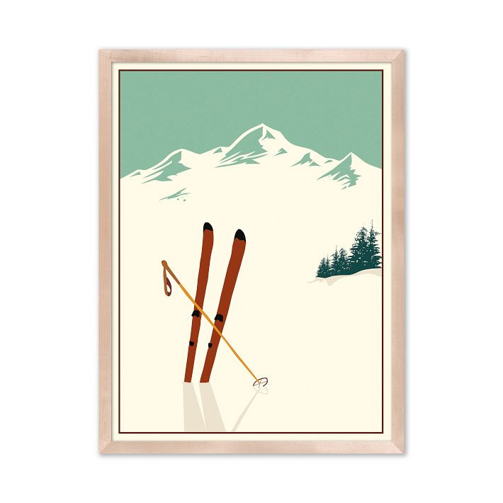 Vintage Winter Ski Framed Art Print | West Elm (US)