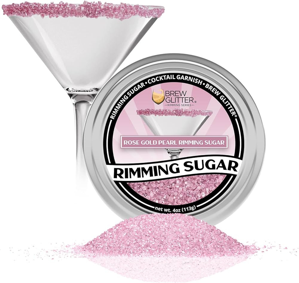 BREW GLITTER Rose Gold Pearl Cocktail Rimming Sugar, Drink Rimmer for Beverages, Cocktails, Marga... | Amazon (US)