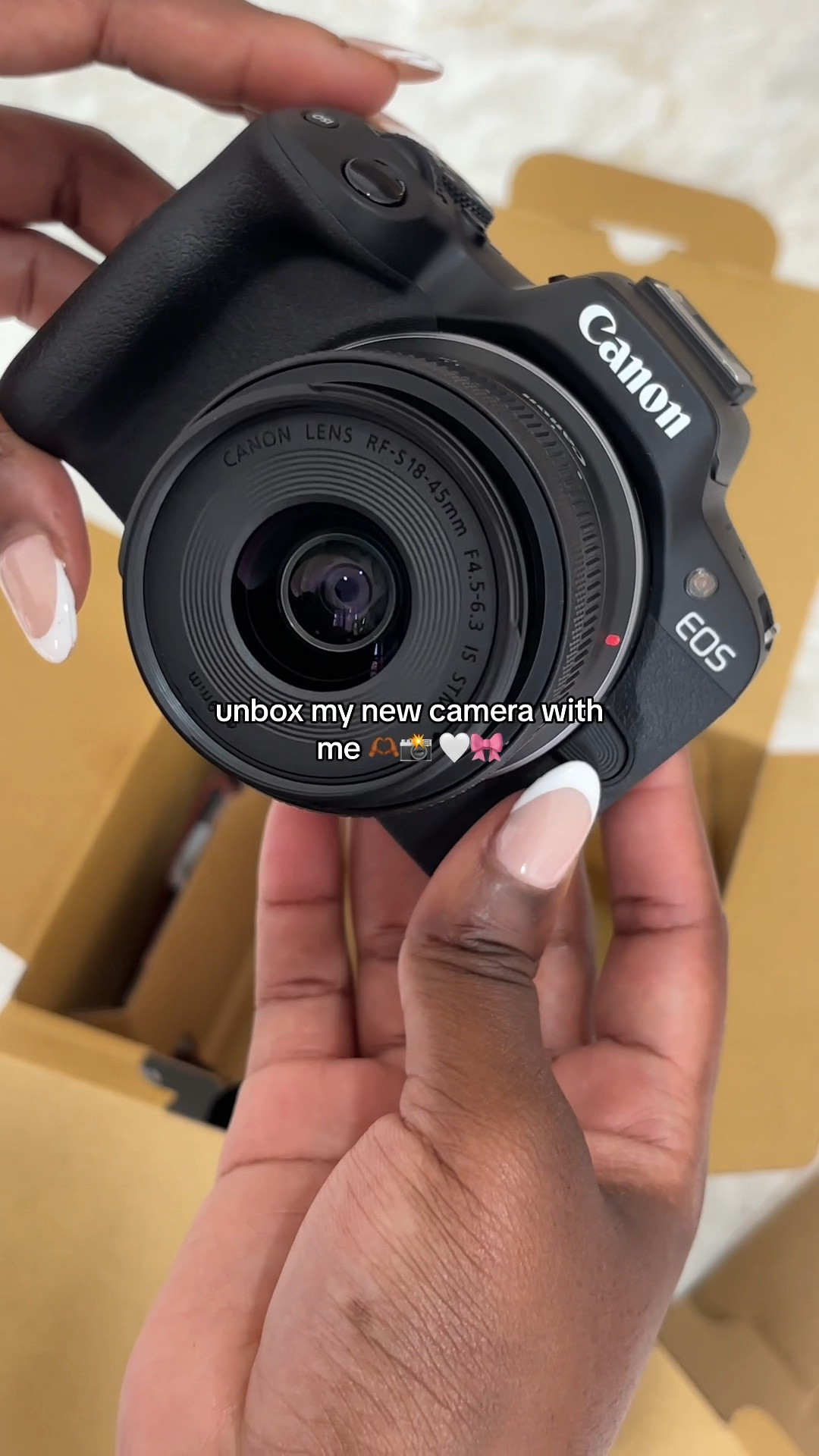 Your girl took the plunge and got herself her first camera! The Canon EOS R50!!!✨🎀 

At first I really wanted the Canon G7X Mark III but unfortunately it’s sold out everywhere so I went for the Canon EO5 R50 instead and I’m honestly glad I did! 

The vlogger creator kit edition comes with everything you’ll need to start your journey including a Tripod, Mircophone, SD Card & Lens. 

As expected the kit lens gives just a standard quality so I’ll soon be investing in a 50mm lenses for that nice blurred background effect.

Features:

Lightweight 
Touch Screen
Electronic View Finder
Shoots at 4K 30p
WiFi & Bluetooth
Mirrorless
24.2 Megapixel APS-C sized Sensor
Instant Focus
Connects To Smart Phones For Easy Uploads

#LTKVideo