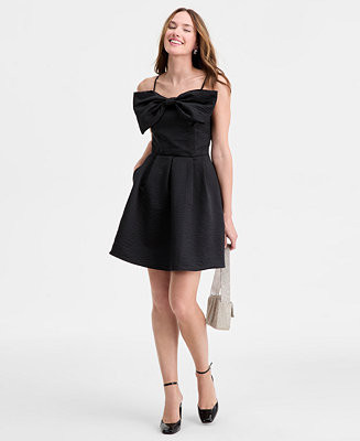 Women's Satin Bow-Detail Mini Dress, Macy's Exclusive | Macy's