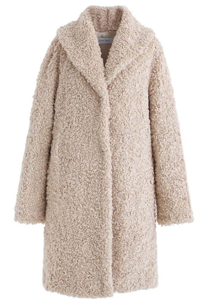 Feeling of Warmth Faux Fur Longline Coat in Sand | Chicwish