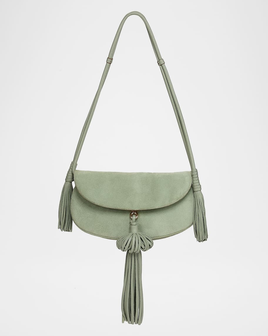 Paloma Tassel Suede Convertible Shoulder Bag | Neiman Marcus