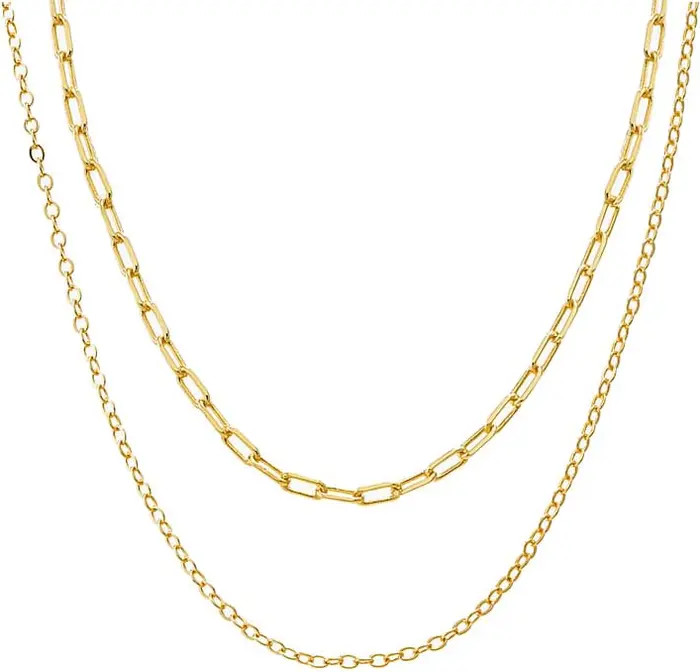 BY ADINA EDEN Two In One Graduated Paperclip Necklace | Nordstrom | Nordstrom