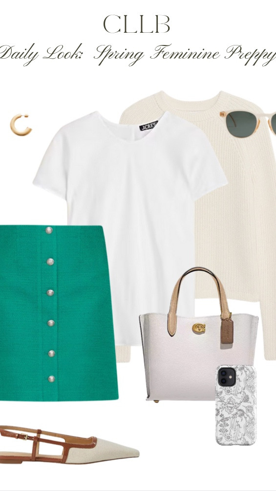 ✨Spring Preppy Chic ✨

This white & green combo is giving elegance meets effortless—the perfect cool-girl preppy vibe! Here’s why I’m obsessed:

✨ Timeless Neutrals & Fresh Green – A crisp white tee + sweater combo keeps it classic, while the bold green skirt adds that statement pop. 

✨ Elevated Accessories – Gold jewelry, structured bag, and chic slingbacks pull the whole look together for an understated luxe feel.

✨ Perfect for Any Spring Day – Whether it’s brunch, shopping, or a casual day at the club, this outfit is polished but easy to wear.

TO SHOP THE PHONE CASE VISIT PETALUMECOVERS.COM AND FOLLOW @PETALUMECOVERS ON INSTAGRAM ✨

#PreppyStyle #SpringWardrobe #ClassicWithATwist #EffortlessChic #ElegantStyle

#LTKSpringSale 

#LTKItBag #LTKStyleTip