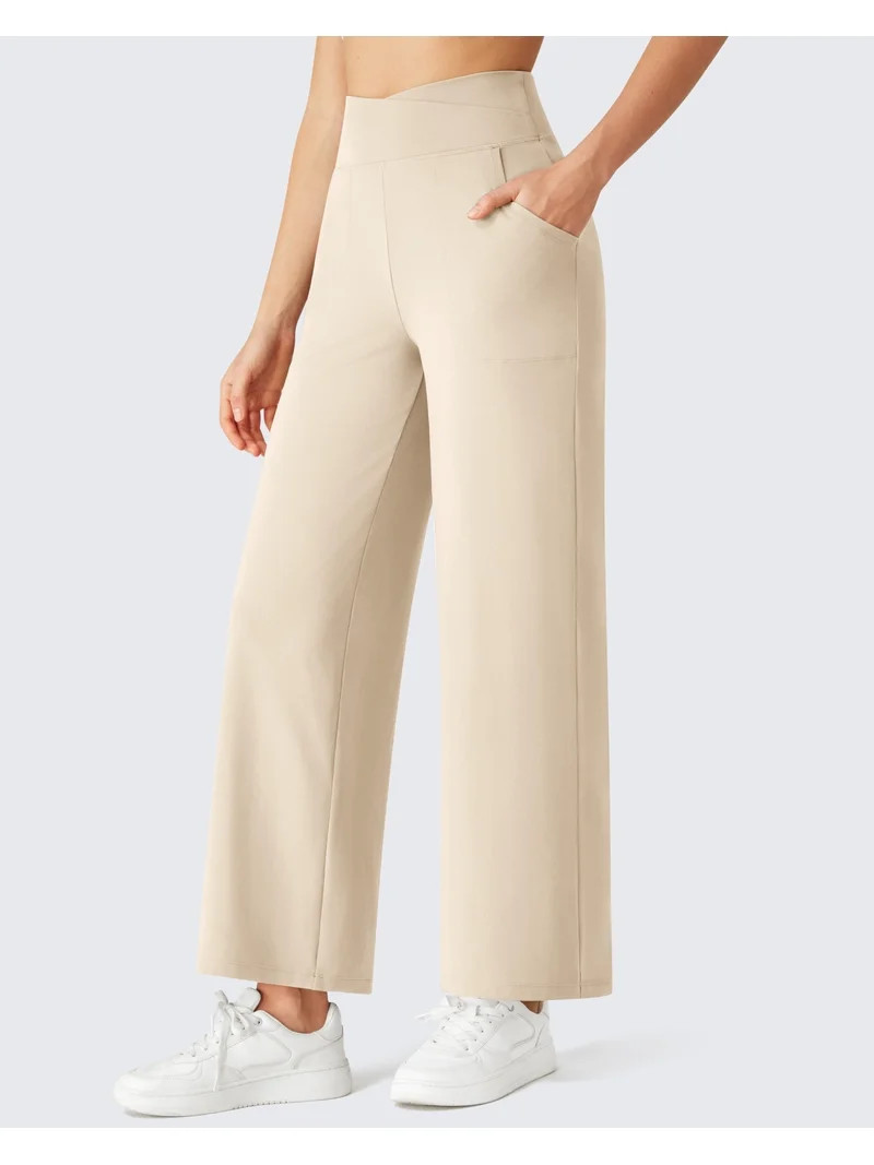 G4Free BareFeel 25"/27"/29" Inseam High Stretch Wide Leg Yoga Pants Ankle Length Casual Lounge Pa... | Walmart (US)