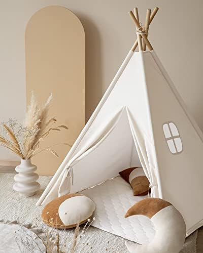 Tiny Land Teepee Tent for Kids Indoor Tent with Mat & Lights, Kids Teepee Tent with Carry Bag, Pl... | Amazon (US)