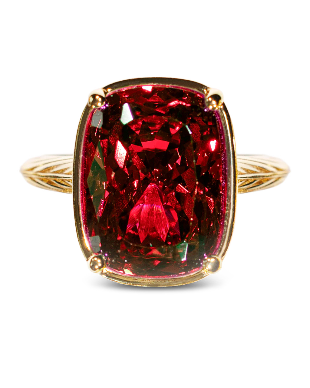 Sterling Silver Elongated Cushion Garnet CZ Cocktail Ring | Sterling Forever