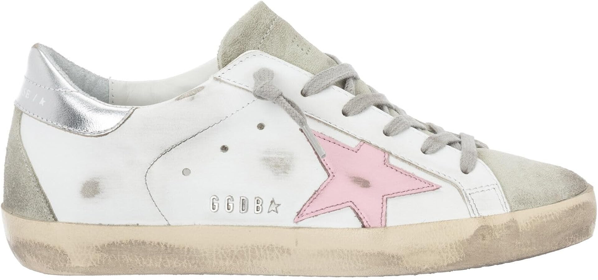 Golden Goose Women's Fashion Sneakers - Italian Leather Super Star Laminated Trendy Shoes, White ... | Amazon (US)