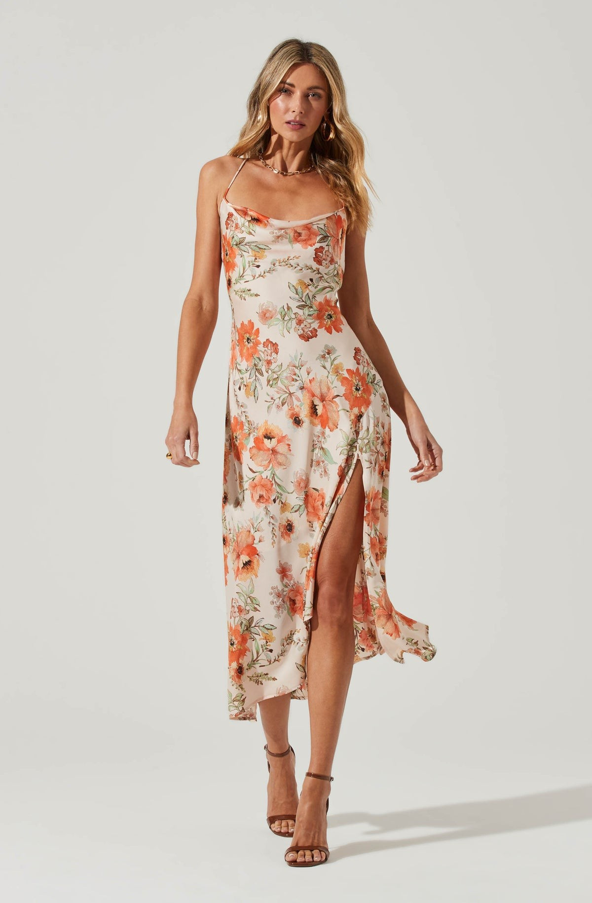 Gaia Floral Midi Dress | ASTR The Label (US)