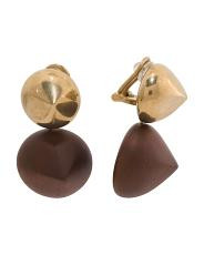 Made In Italy Clip On Acorn Wood Earrings | TJ Maxx