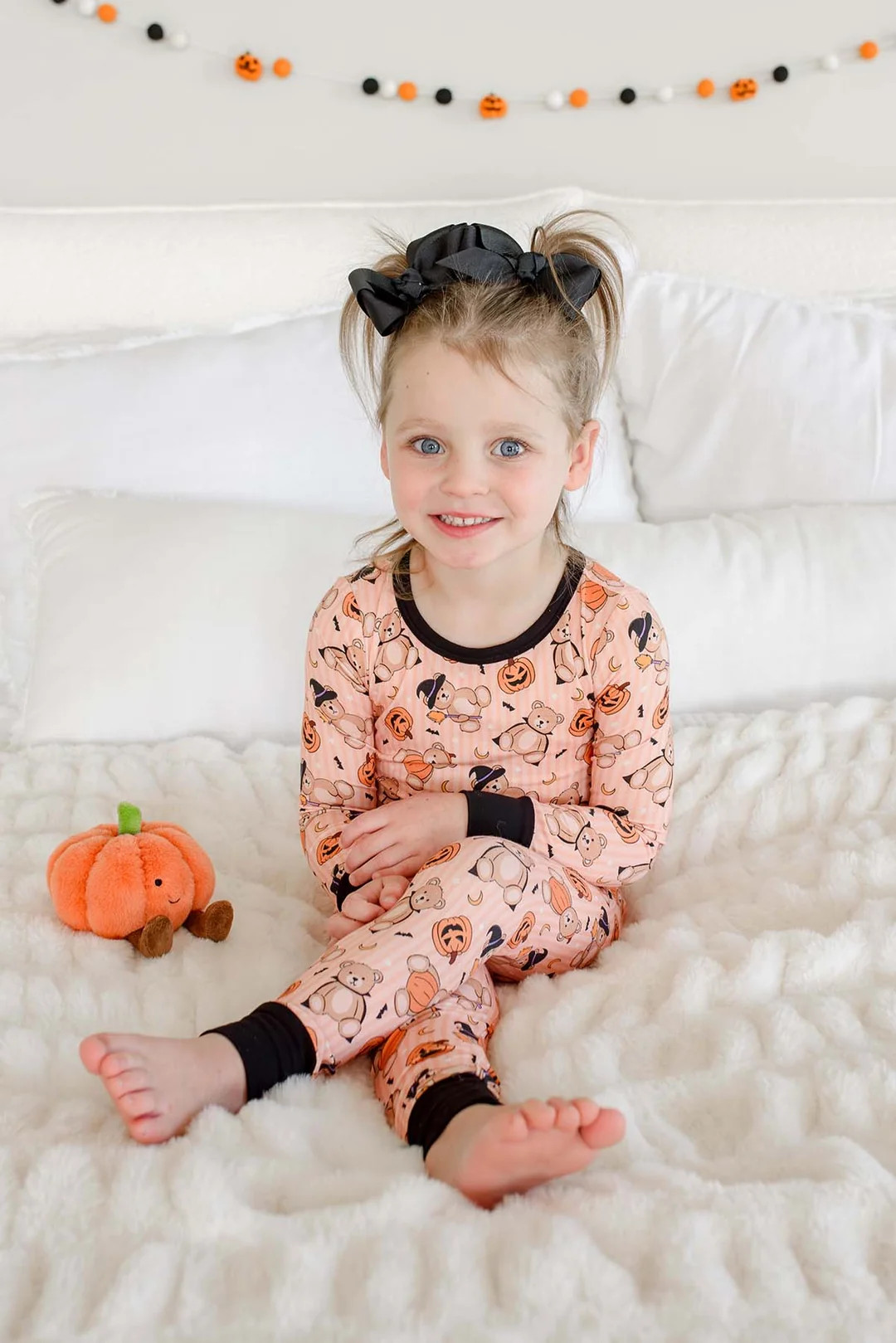 Halloween Two-Piece Bamboo Pajama Set | Beary Scary | Caden Lane