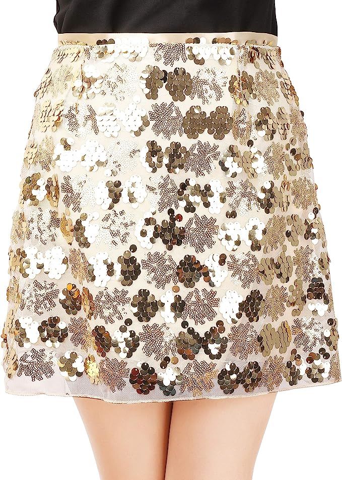 Engood Women's Sexy Sequins Cocktail Mini Skirt Club Dress | Amazon (US)