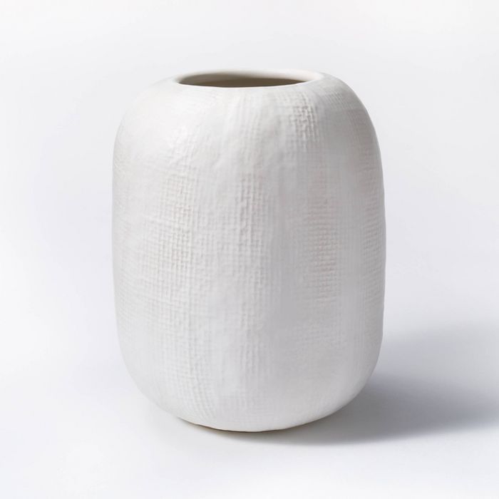 Tall White Textured Vase - Threshold™ designed with Studio McGee | Target