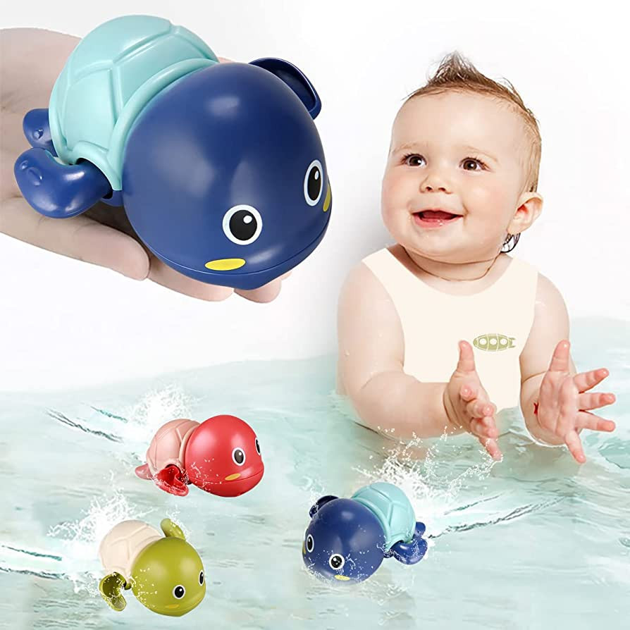 TOHIBEE Bath Toys, 3 Pack Cute Swimming Turtle Bath Toys for Toddlers 1-3, Floating Wind Up Toys ... | Amazon (US)