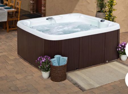 We have this 7 person jacuzzi on our deck. I love it. On sale right now at Wayfair. We have had our 8 years and never had a problem. 

#jacuzzi
#deckdecor
#wayfairhome



#LTKsalealert #LTKhome