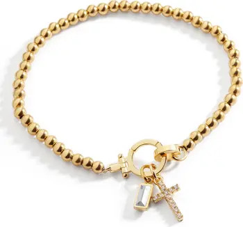 Cross Charm Birthstone Bracelet | Nordstrom