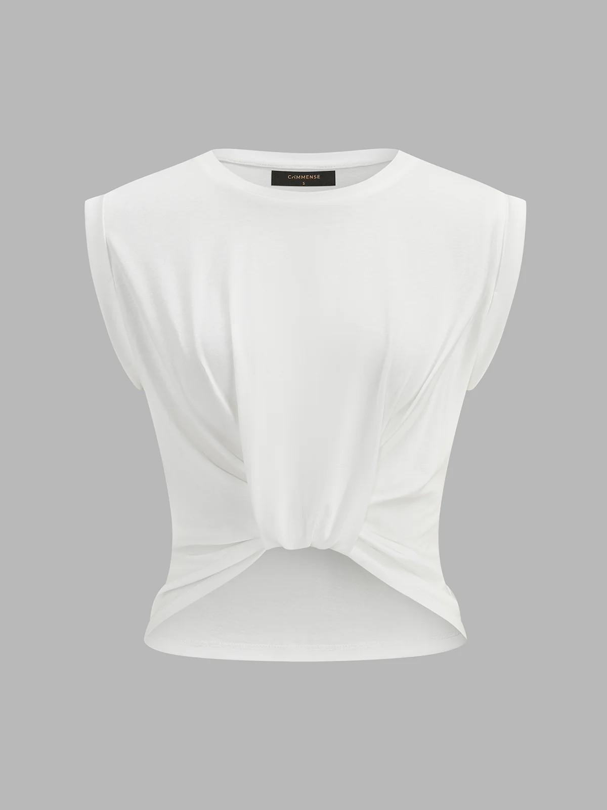 Cotton Twisted Cropped Sleeveless Top | Commense