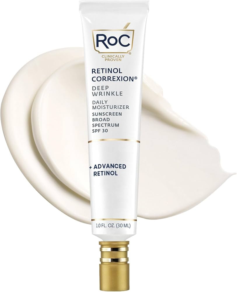 RoC Retinol Correxion Deep Wrinkle Daily Face Moisturizer with Sunscreen SPF 30 for Fine Lines, D... | Amazon (US)