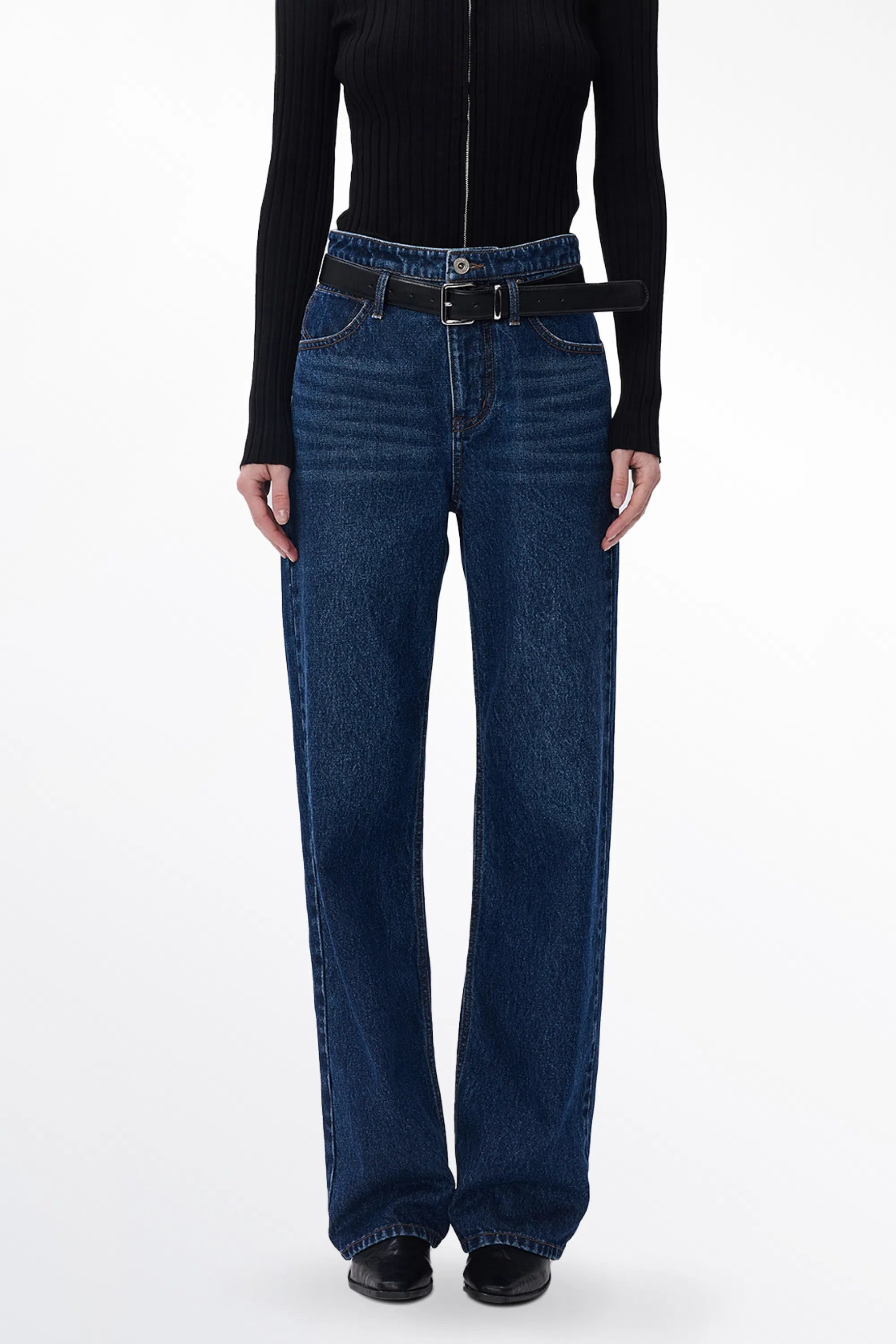 Crisp Double Waistband Straight Jeans | Fabrique