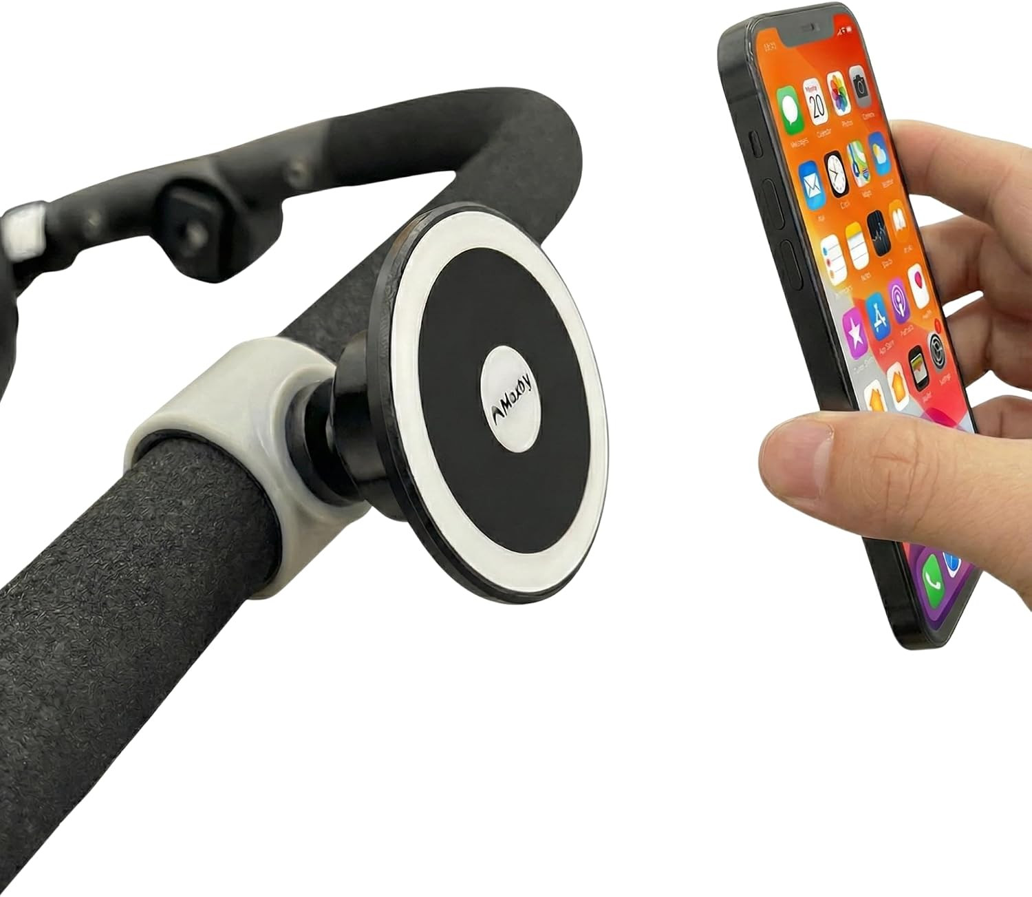 Magnetic iPhone Holder for Stroller, Stationary Bike (Compatible with Peloton), Shopping Cart. Compatible with MagSafe on iPhones 12/13/14/15. Stable & Secure. | Amazon (US)