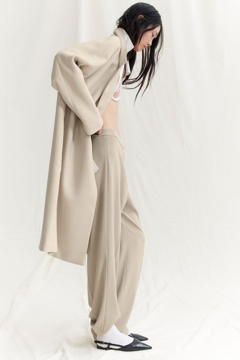 Wide trousers - Beige - Ladies | H&M GB | H&M (UK, MY, IN, SG, PH, TW, HK)