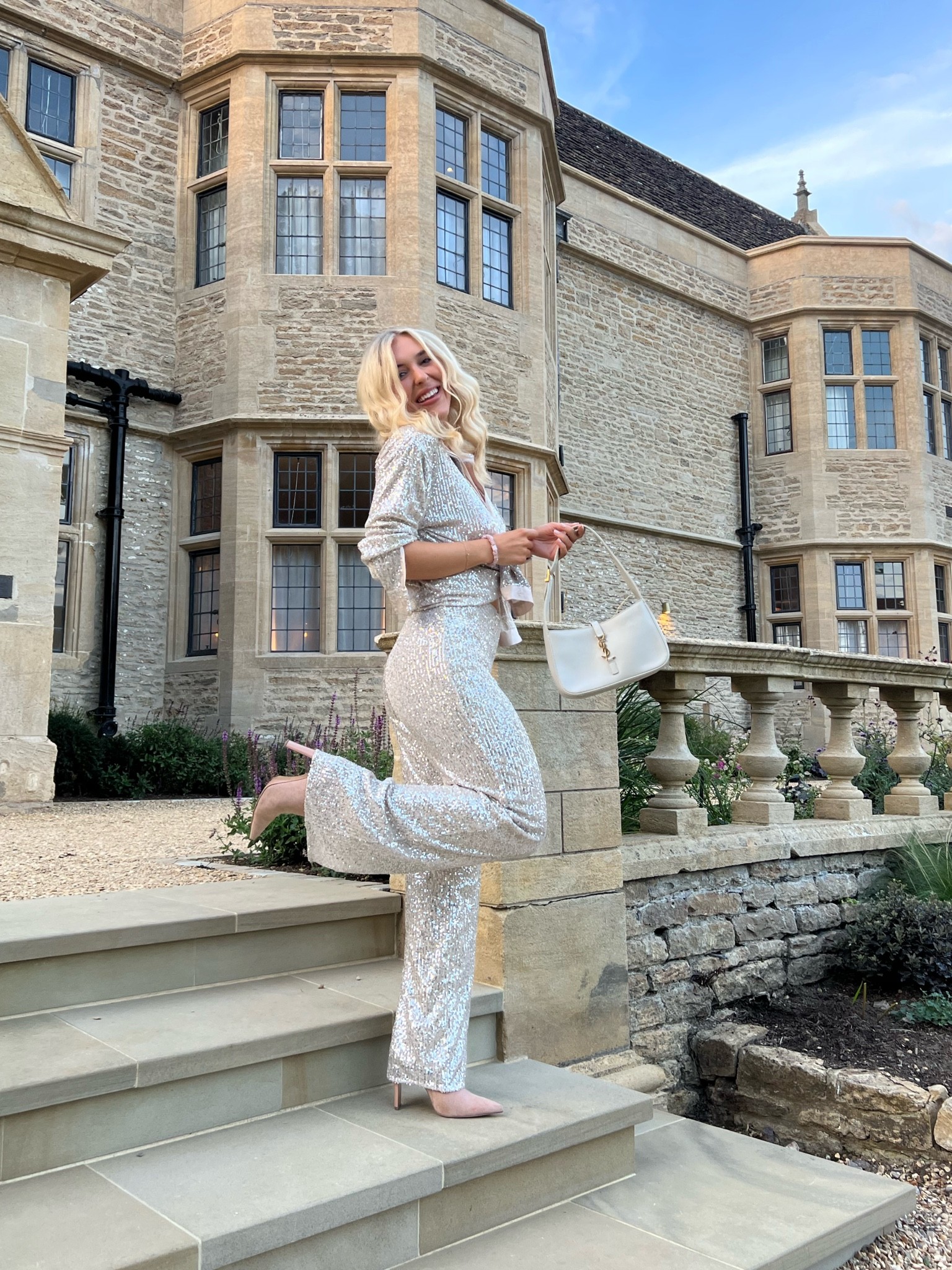 Sequin outfit - sequin Co-ord - sequin coord - sequin pants - wide legged pants - sequin trousers - high waisted trousers - boots - ankle boots - riverisland boots - ysl bag - ysl hobo bag - yves saint laurent bag - ysl purse - ysl handbag - yves saint laurent purse - white bag - cream bag - Christmas outfit - party outfit - bachelorette outfit - hen party outfit - bridal outfit - nasty gal - nastygal - festive outfit - sequinned outfit - sparkly outfit 

#LTKeurope #LTKshoecrush #LTKstyletip