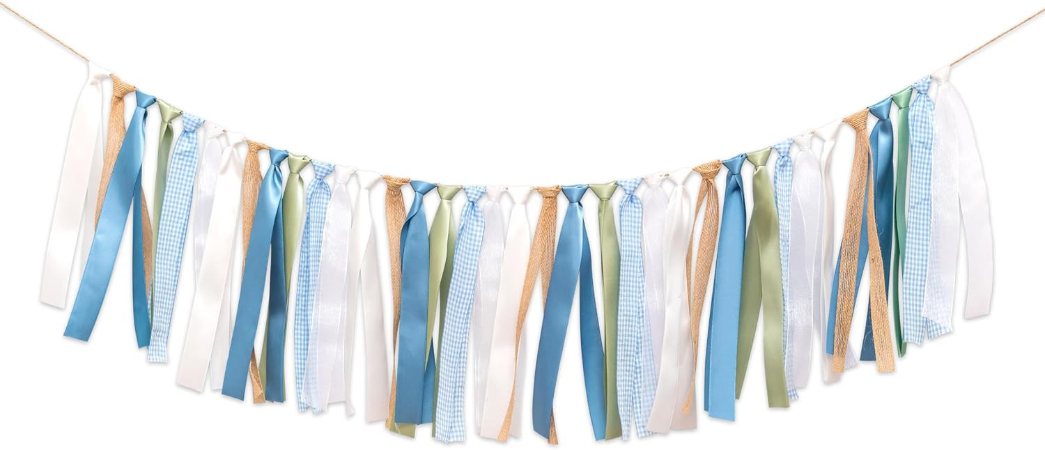 Bule Gingham Banner Garland | Amazon (US)