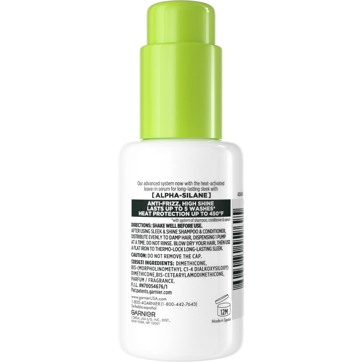 Garnier Fructis Sleek & Shine Sleek & Stay Heat-Activated Hair Serum - 1.7 fl oz | Target