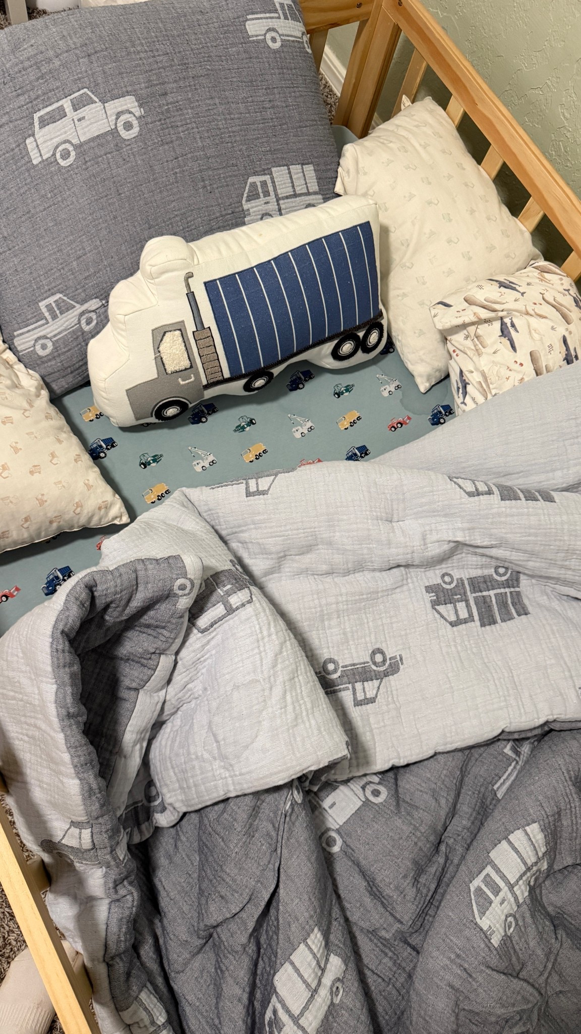 Big boy truck bedding 🥹 

#LTKKids #LTKFamily #LTKHome