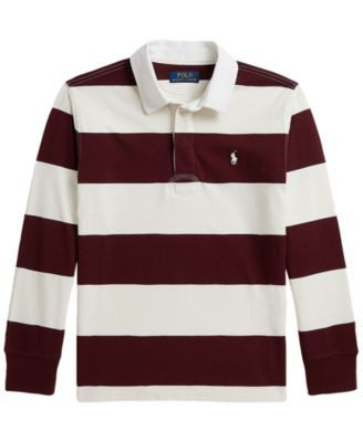 Polo Ralph Lauren Boys' 8-20 Iconic Long-Sleeve Rugby Shirt - Hunter Green/Nevis | Macy's