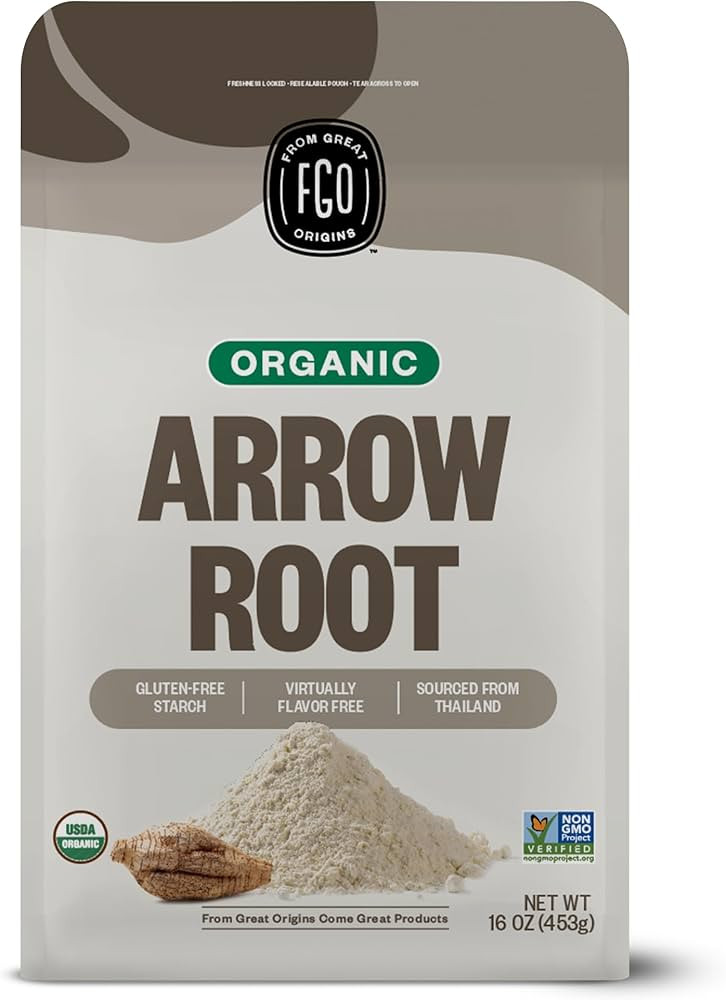 FGO Organic Arrowroot Powder, 16oz (1 Pound), USDA Organic, Non-GMO Natural Thickener, Gluten-Fre... | Amazon (US)