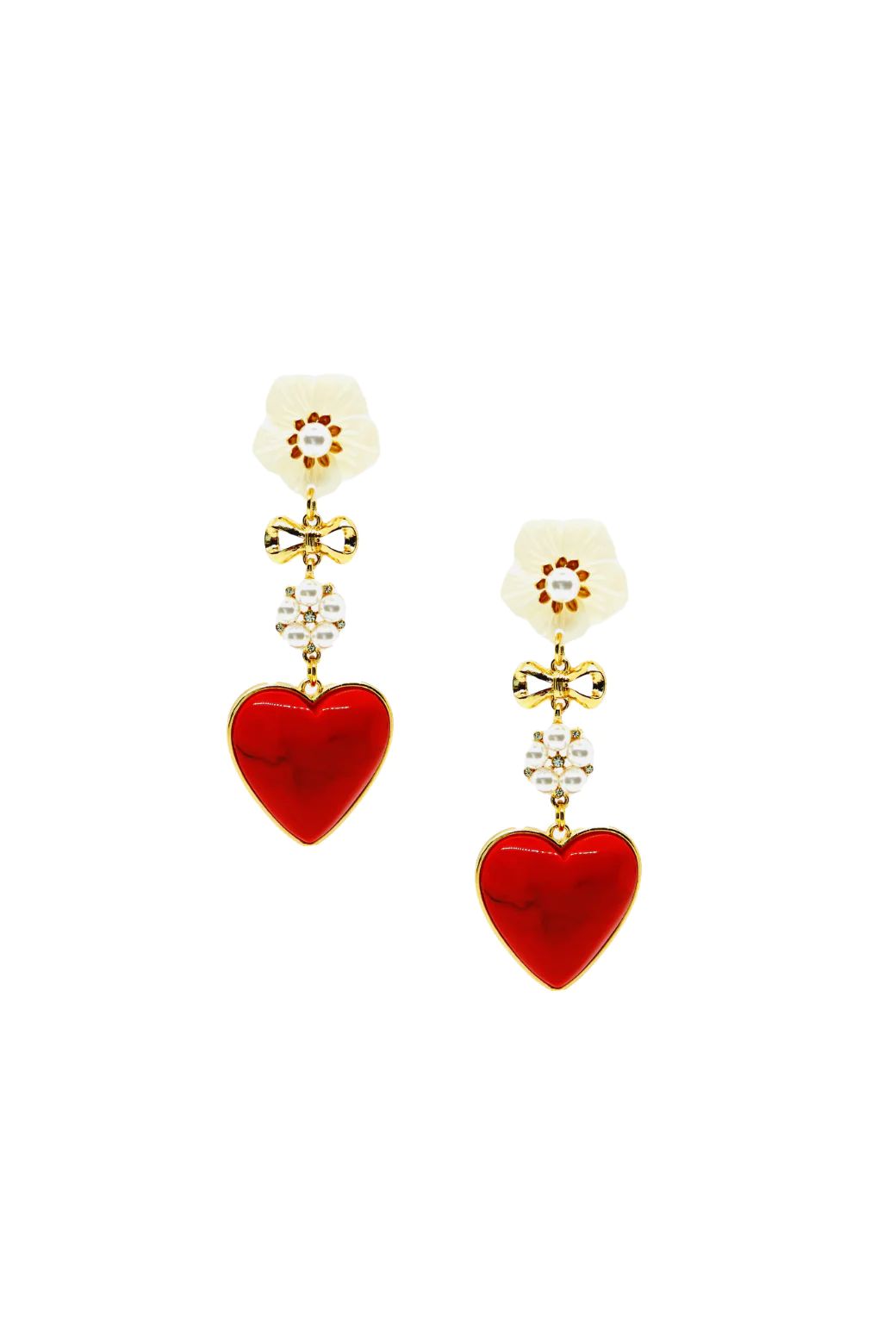 iHeart the Holidays Earrings - Red & Gold | Shop BURU