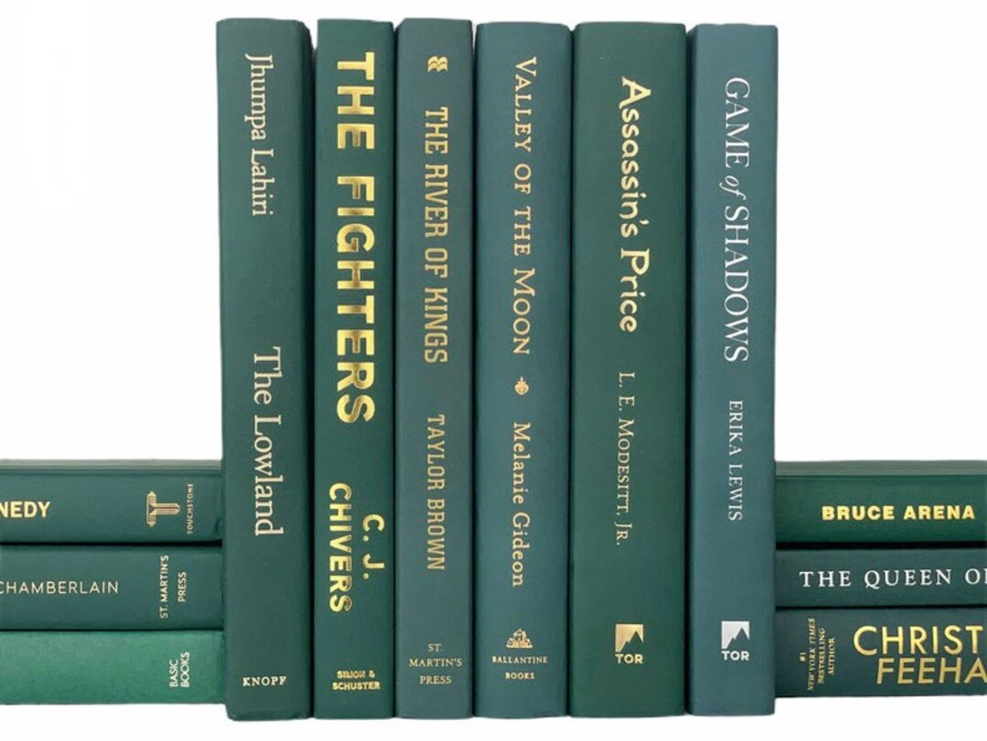 Green Books - Decorative Books - Books for Decor  - Stagings Books - Real Books - Christmas Books... | Etsy (US)