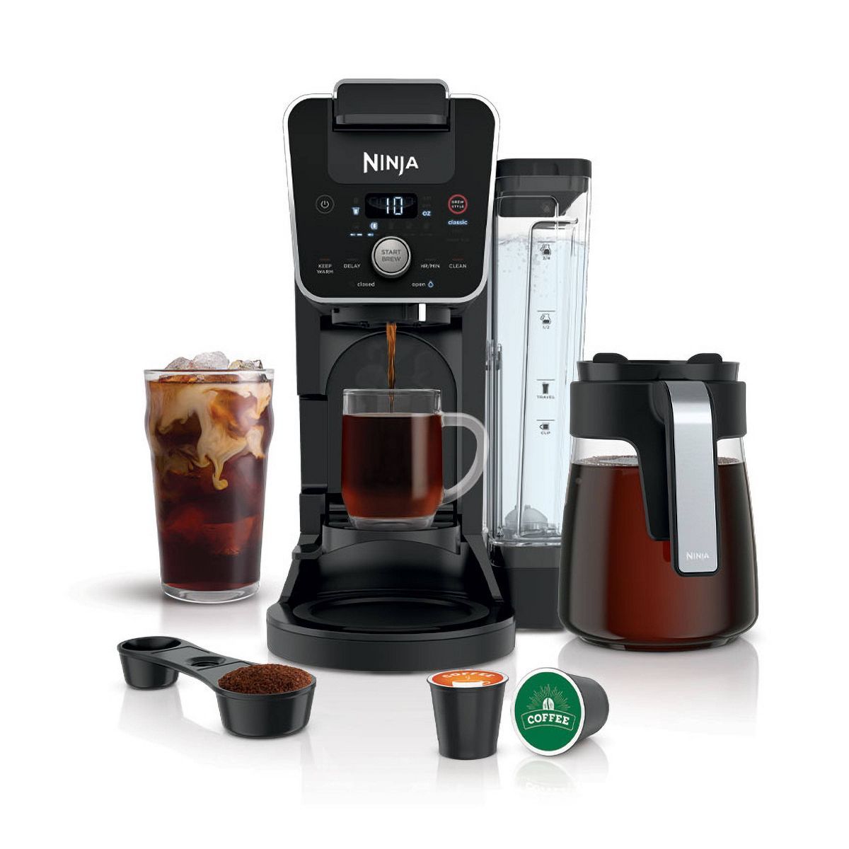Ninja DualBrew Coffee Maker, Single-Serve, Coffee Pod, and 12-Cup Drip Coffee Maker - CFP201 | Target