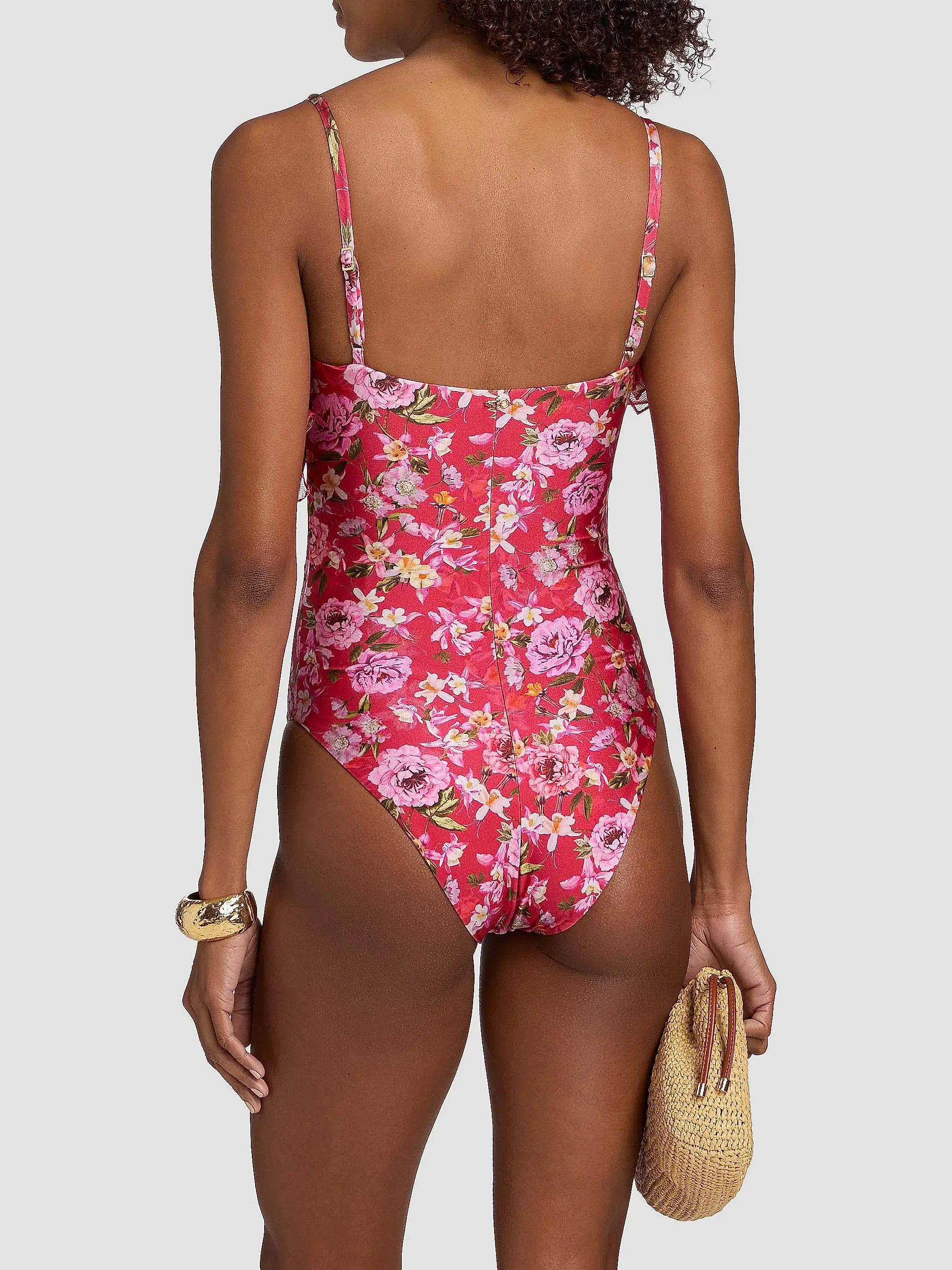 PatBO Peony Print Ruffled Swimsuit | Saks Fifth Avenue | Saks Fifth Avenue