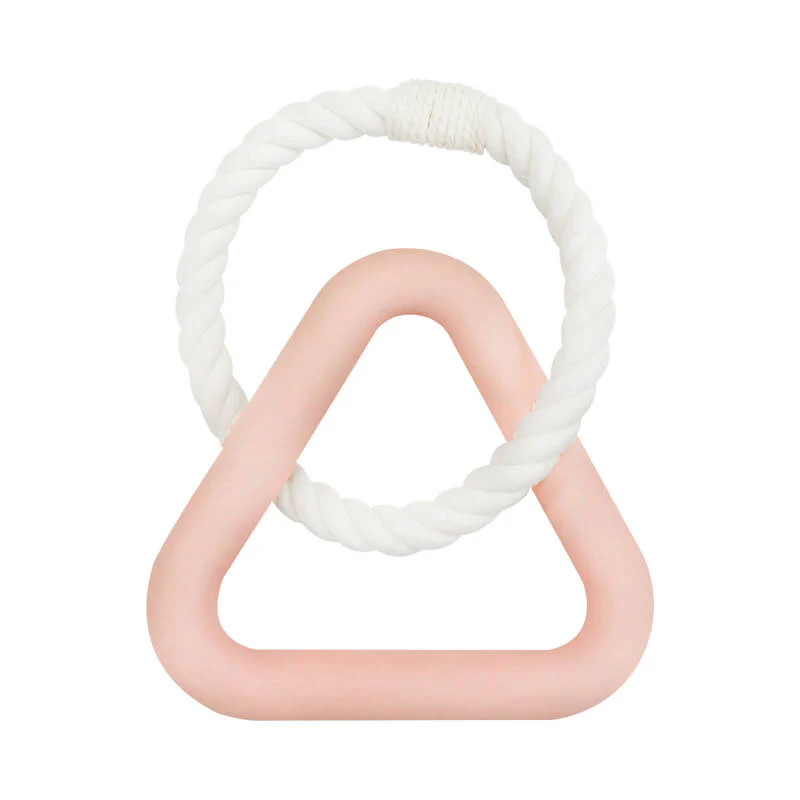 Interactive Tug-of-War Dog Toy Teeth Cleaning Rubber Chew Toy, Triangle - Pink | FunnyFuzzy Affiliate Program