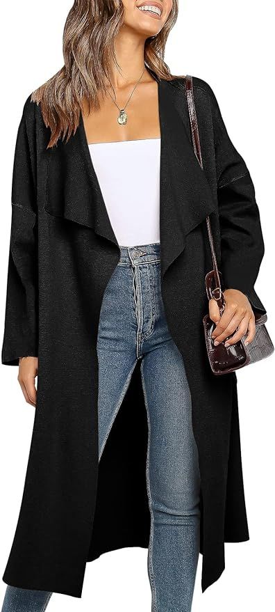 ANRABESS Womens Oversized Lightweight Cardigan Long Warm Wool Coat Soft Coatigan Long Sleeve Swea... | Amazon (US)