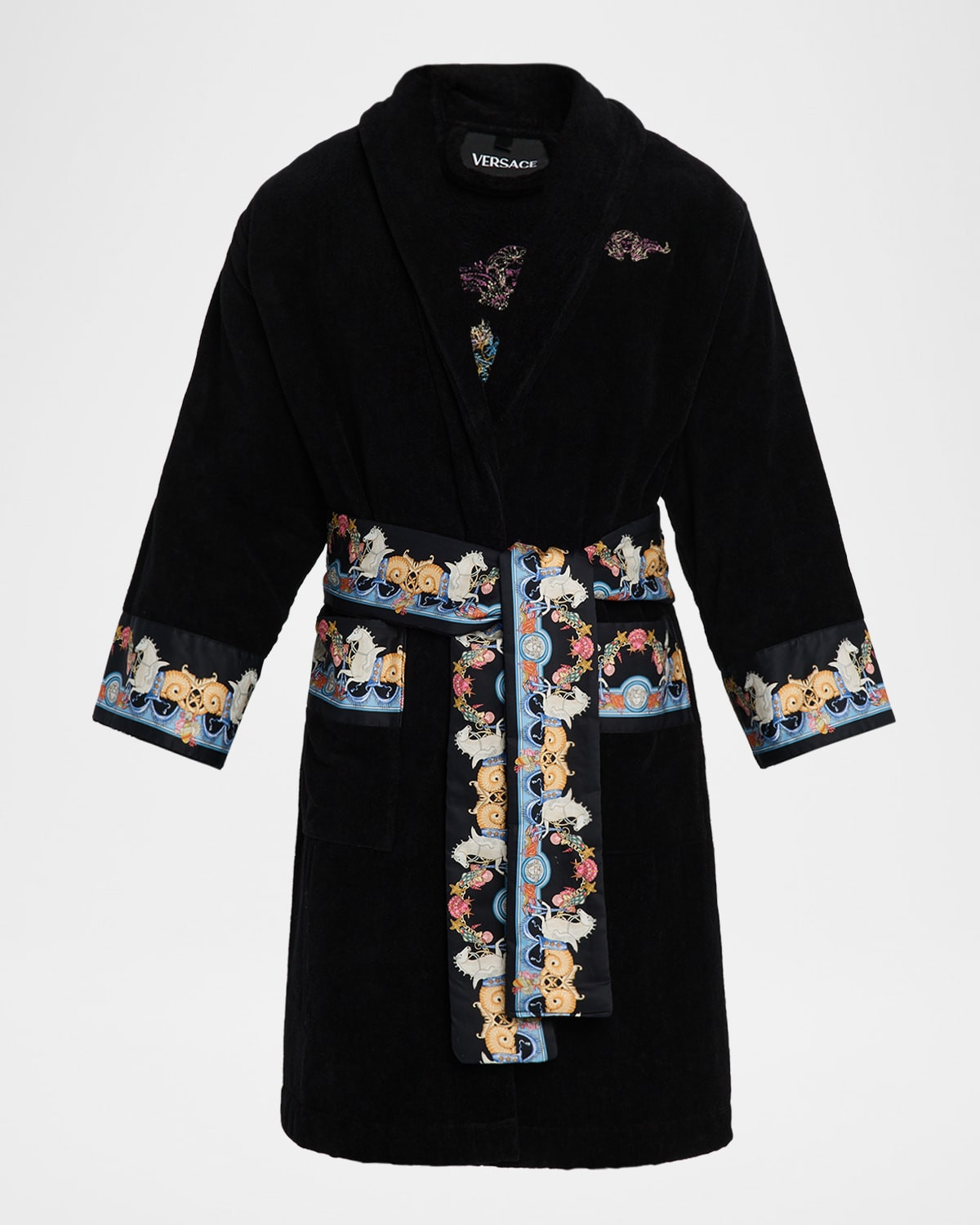 Men & apos;s Coral-Trim Cotton Terry Robe | Neiman Marcus