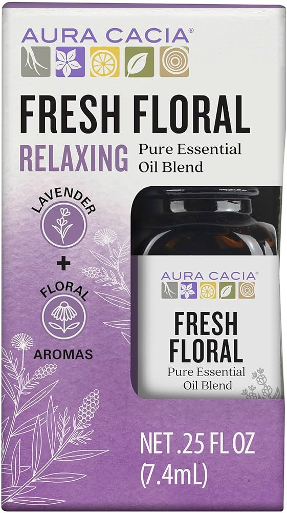 Aura Cacia Fresh Floral Essential Oil Blend, Boxed 0.25 fl. oz. - Light Aroma, No Synthetic Fragr... | Amazon (US)