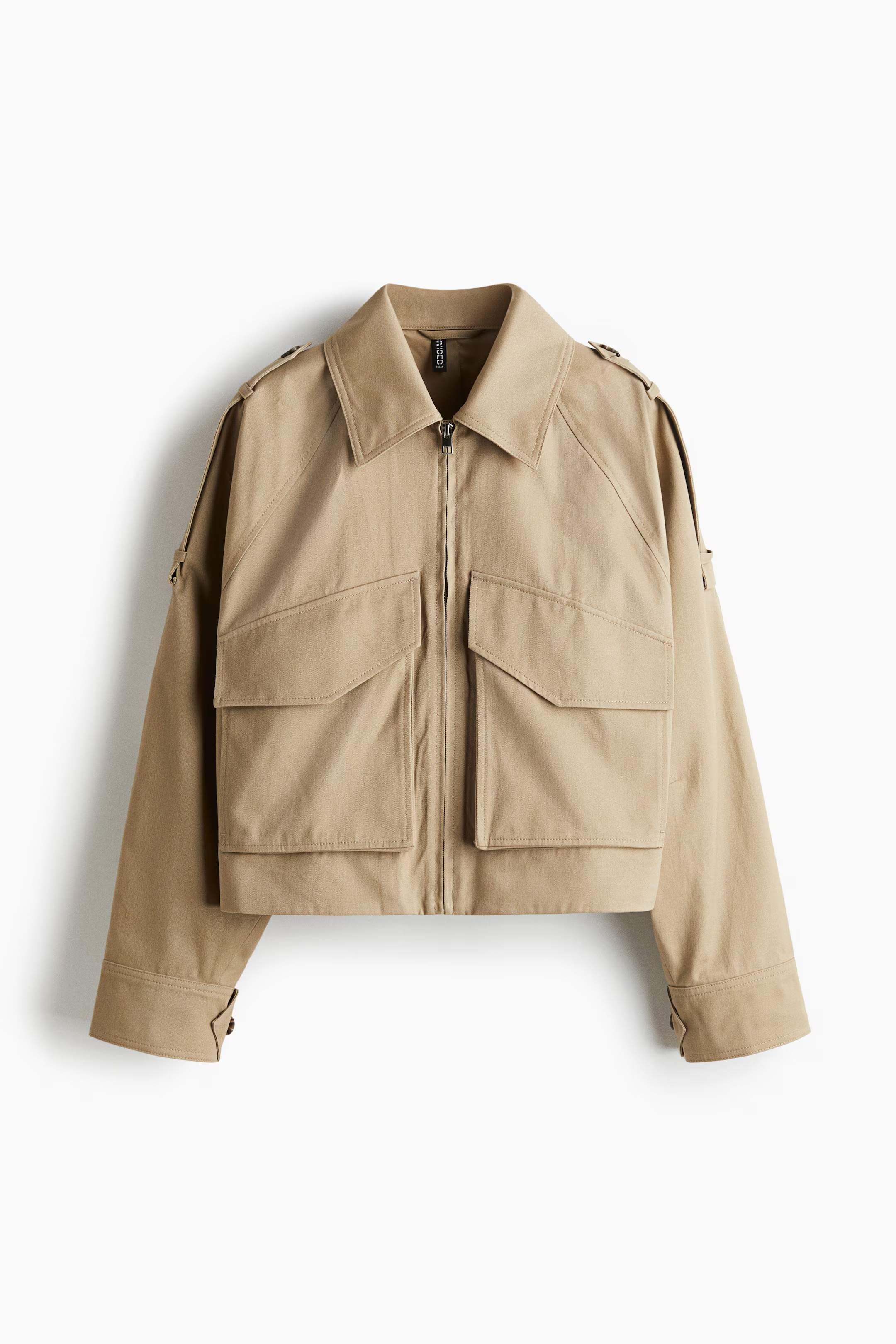 Cotton Cargo Jacket - Beige - Ladies | H&M US | H&M (US + CA)