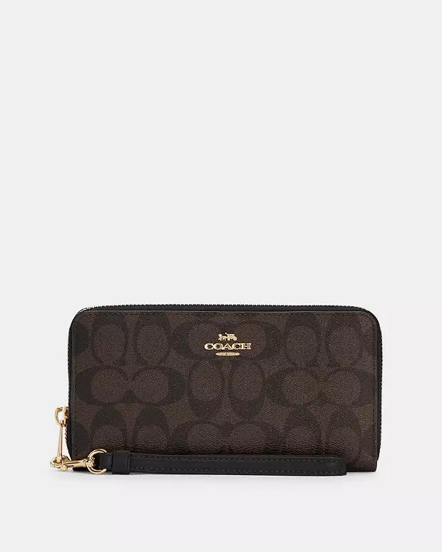 Long Zip Around Wallet In Signature Canvas | Coach Outlet US