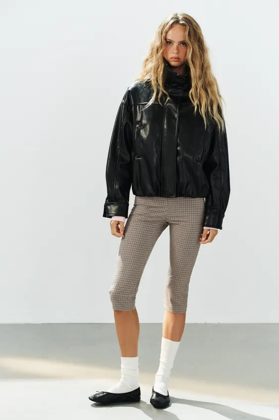 LEATHER EFFECT BOMBER JACKET | Zara UK