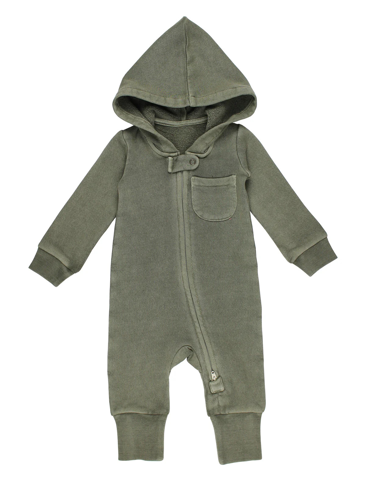 Organic Cozy Zipper Romper, Hunter | SpearmintLOVE