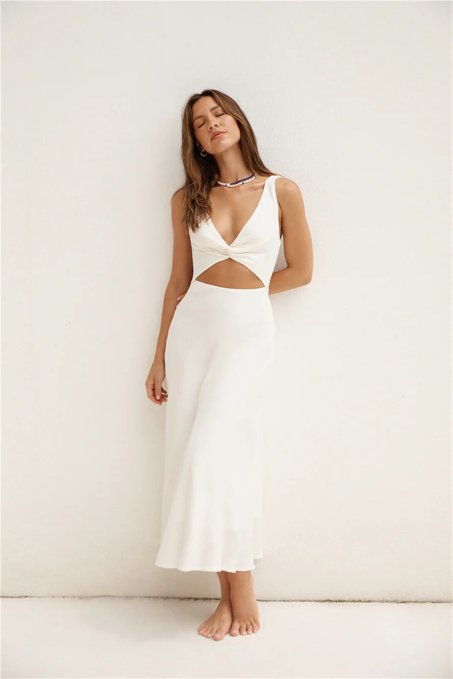 Soft Silhouette Maxi Dress White | Fortunate One