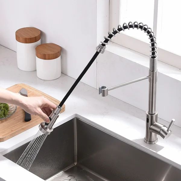 FLIS1252-33B Pull Down Touchless Single Handle Kitchen Faucet with Accessories | Wayfair North America