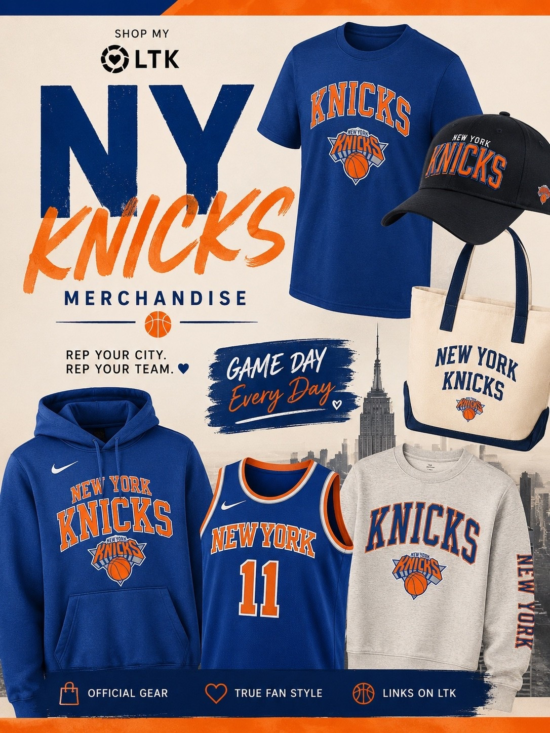 **Caption:**

🏀💙 Orange and blue runs through my veins! If you're a Knicks fan, I rounded up some of my favorite game-day finds, cozy hoodies, tees, hats, and more. Whether you're heading to the Garden or watching from home, these picks help you rep New York in style. 🧡🏙️ Tap to shop!

#LTKSeasonal #LTKU #LTKootd