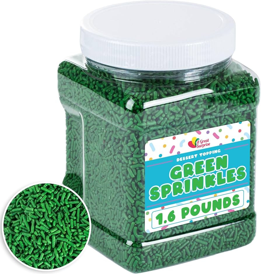 Green Sprinkles - 1.6 Pounds - Bulk Dark Green Jimmies - Ice Cream Sprinkles - Green Sprinkles fo... | Amazon (US)